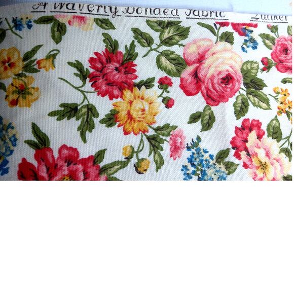 Vintage Waverly Bonded Fabric Quaker Lady Colorful Floral Fabric - Picture 3 of 6